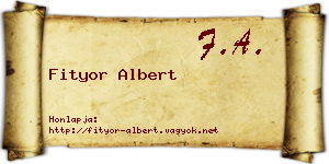 Fityor Albert névjegykártya